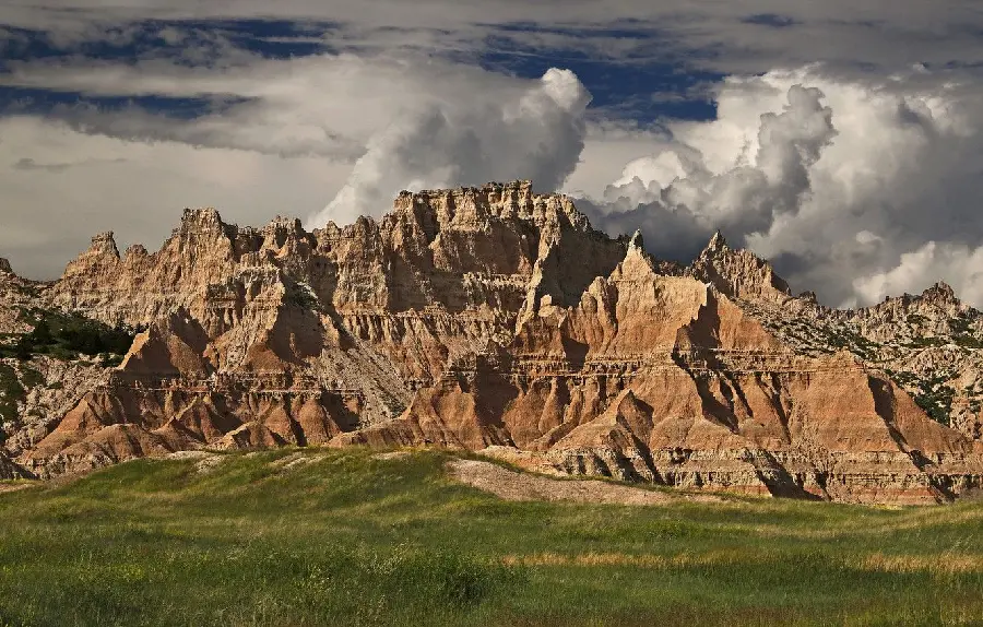 Beautiful photo of Badlands National Park rock formations in the USA