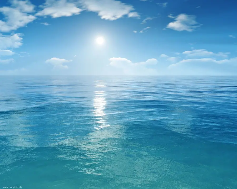 Free download of beautiful blue sea waves with a pleasant sunbeam in special Full HD quality