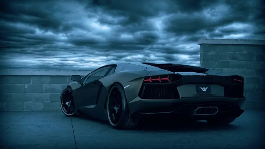 Photo of Lamborghini Aventador for background and profile black