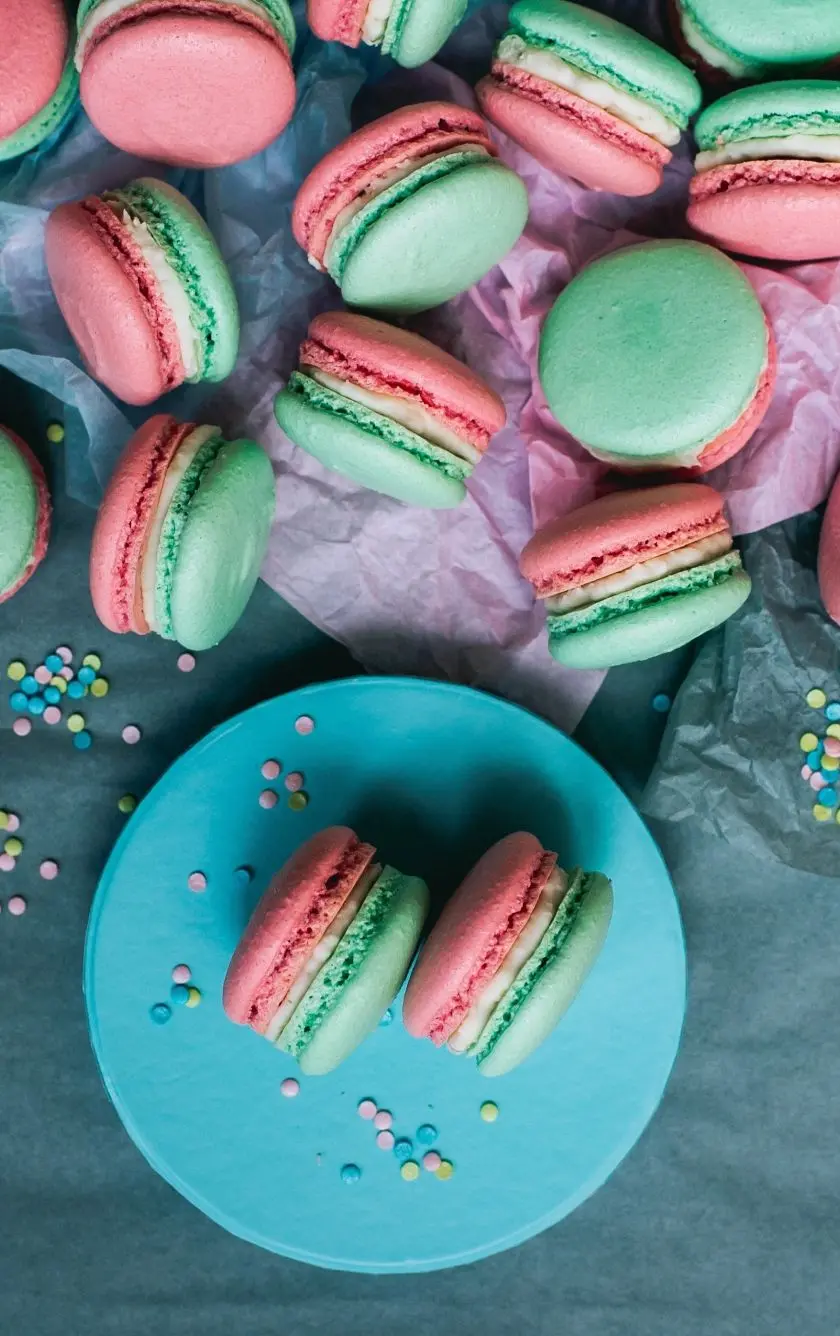 Attractive and beautiful photo of macarons for profile and story