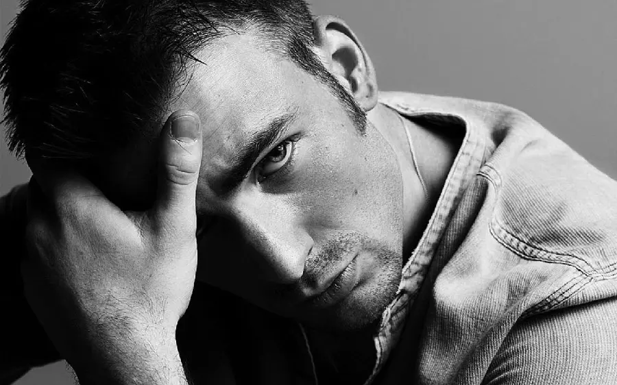 Chris Evans Photo with Black and White Background forBackground PC