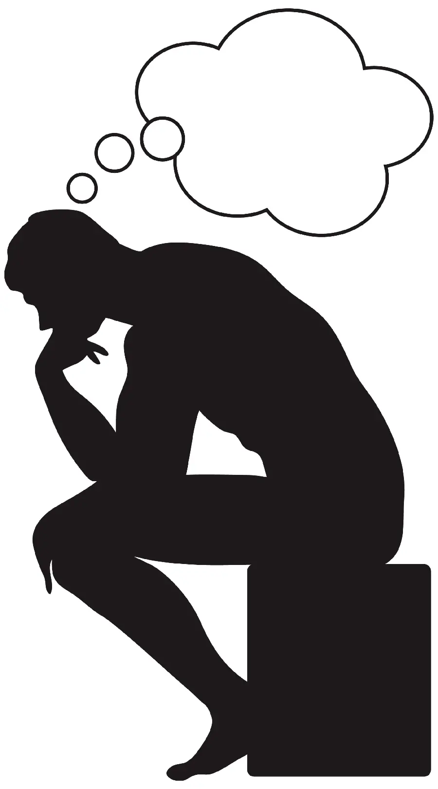 Download black and white photo without text of a thinking man