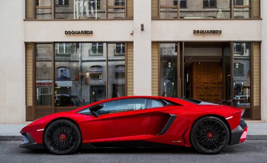 Red Lamborghini photo for Instagram post and story
