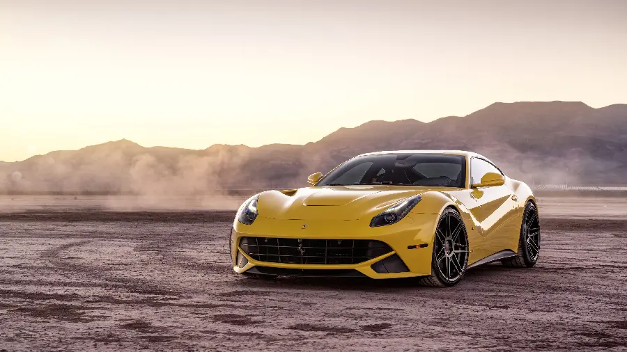 A photo of a Ferrari car with the best color and stunning design