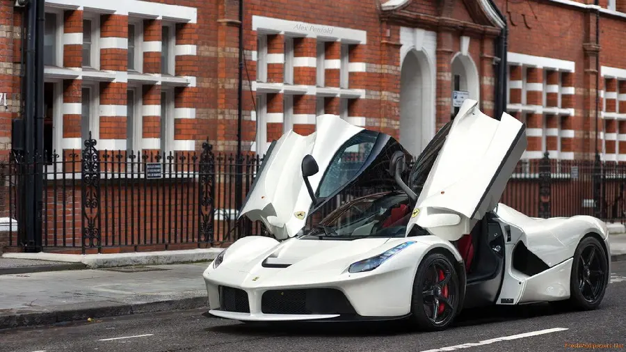 Ferrari LaFerrari White Open Door Profile Car Photo