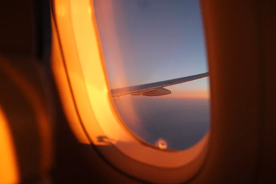 Spectacular wallpaper of a plane window view of the beautiful sky in Full HD quality