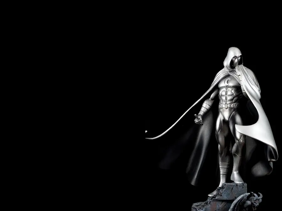 Moon Knight Action Figure Photo with Dark Background for Wallpaper and Profile