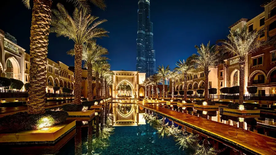 Image of Dubai nights with an amazing and special perspective for posting and content production
