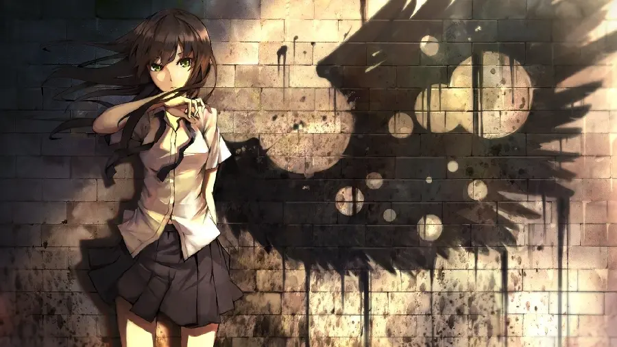 Anime wallpaper of a cool girl with a special look for computers and laptops