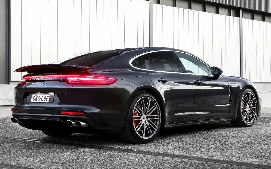 Beautiful wallpaper of the back view of the Porsche car for download in very high quality