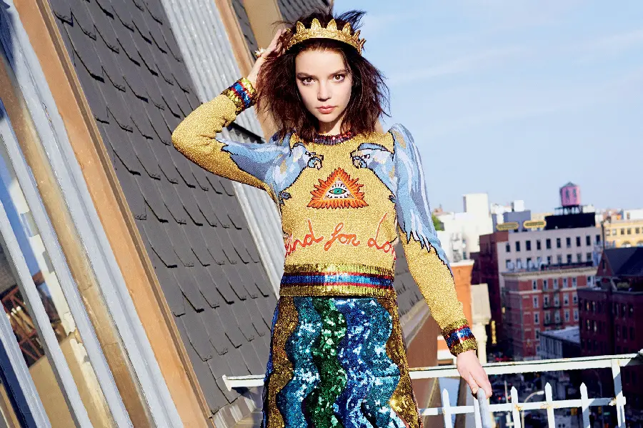 Anya Taylor Joy's young photo with a colorful dress