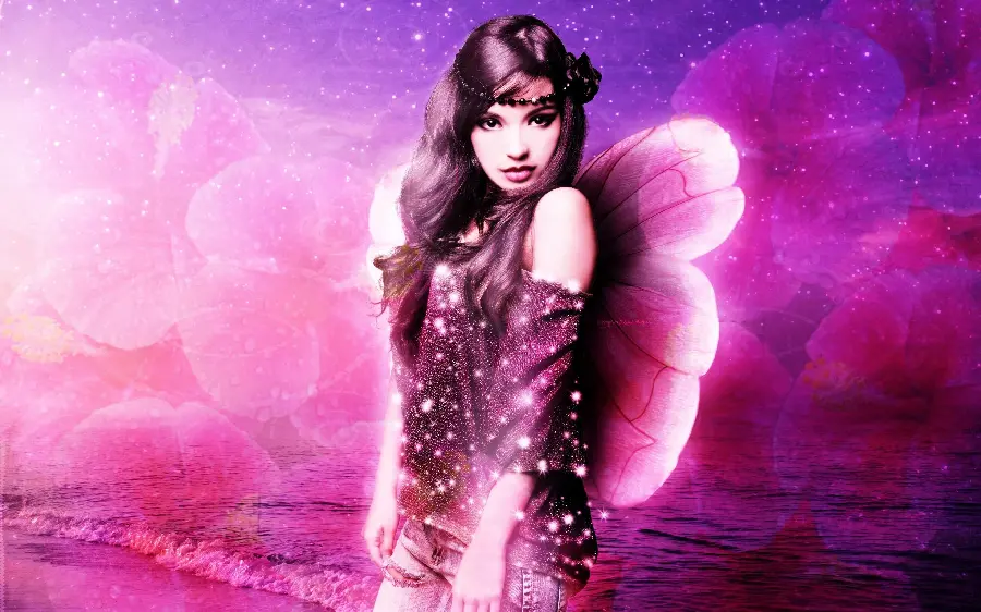 Best photo of a pink winged angel with jeans
