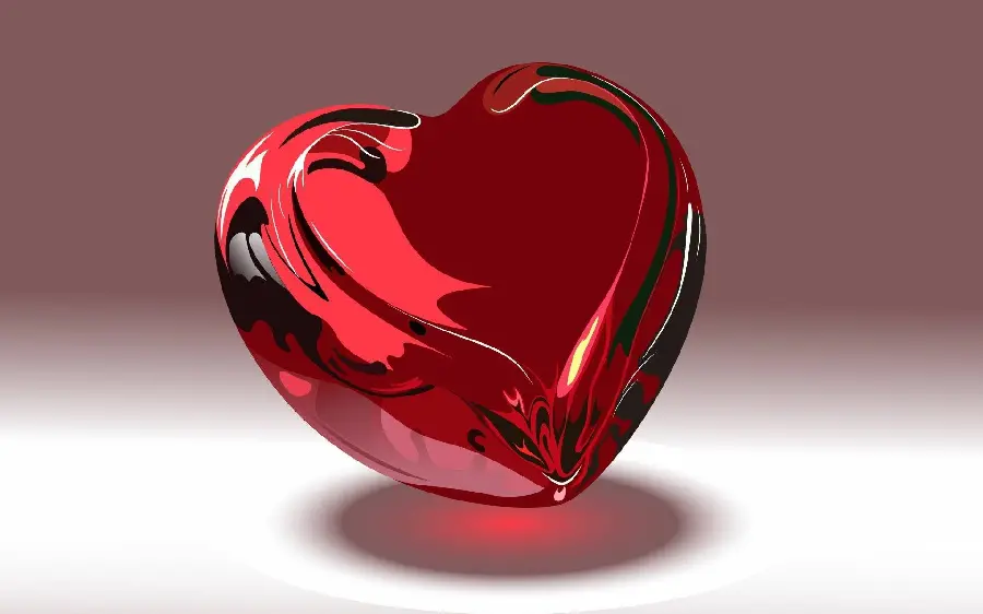 Beautiful red and shiny transparent heart wallpaper for profile