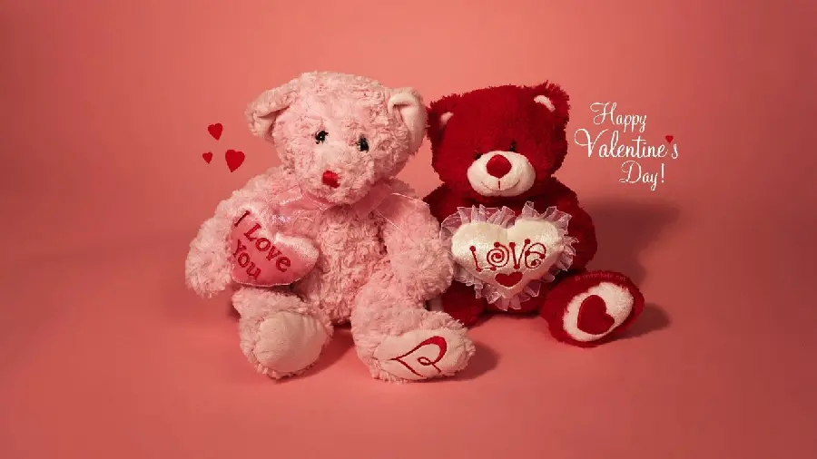 Wallpaper of teddy bears for Valentine's Day