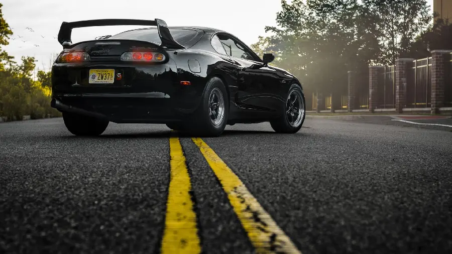 Download the image of the black Toyota Supra super sports car 2020