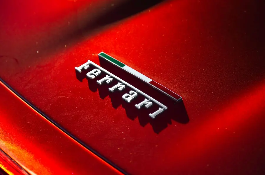 The latest Ferrari car logo profile with red background for use in posts and stories with the best quality
