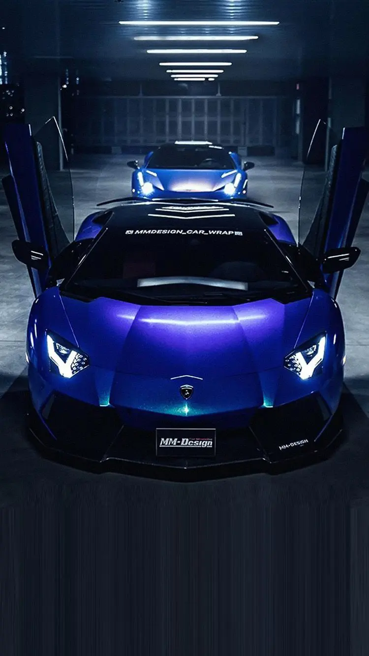 Lamborghini sports car photo in 4k quality blue