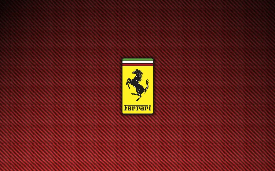 Download the most spectacular computer background of the Ferrari logo with a geometric shape of a vertical rectangle and a very popular yellow color