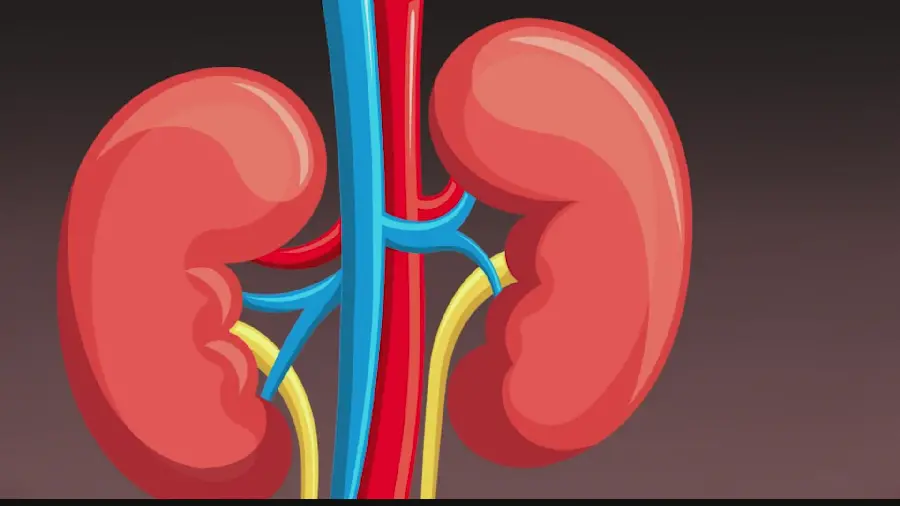 Photo of the kidney in the body