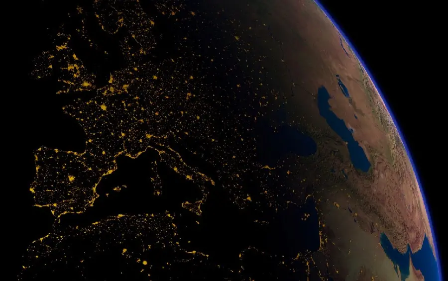 Photo of a special view of the Earth at night in full HD quality