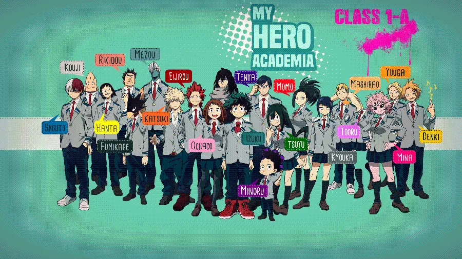 Wallpaper of all the characters of the anime My Hero Academia