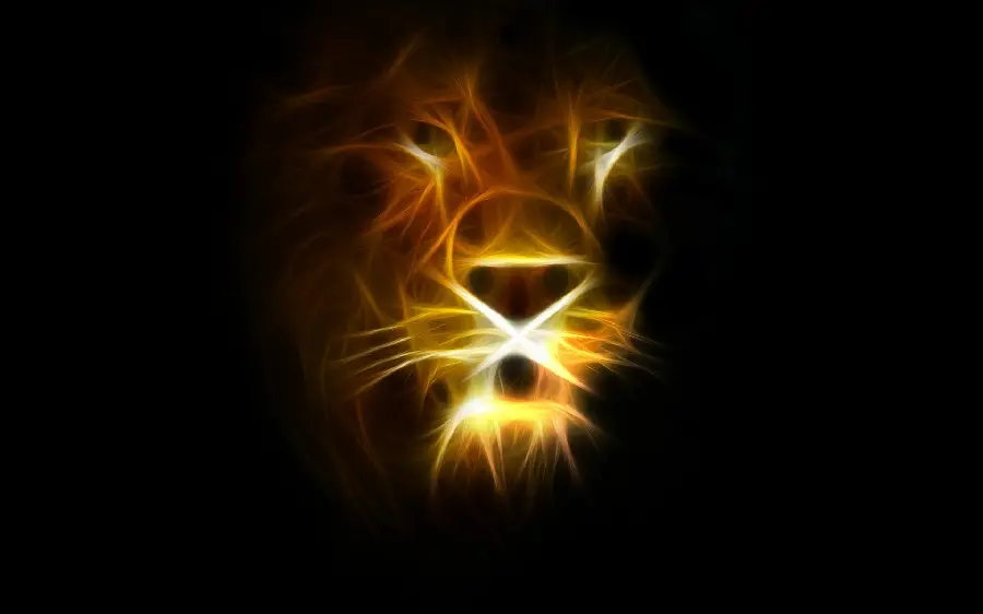 Interesting wallpaper with a male lion face design