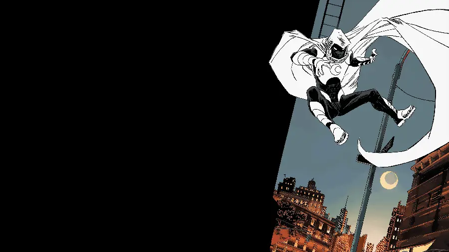 Moon Knight Cartoon Character Photo with Black Background for Computer Wallpaper