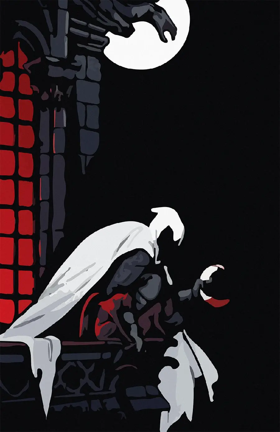Minimal Moon Knight Character Picture for iPhone Wallpaper