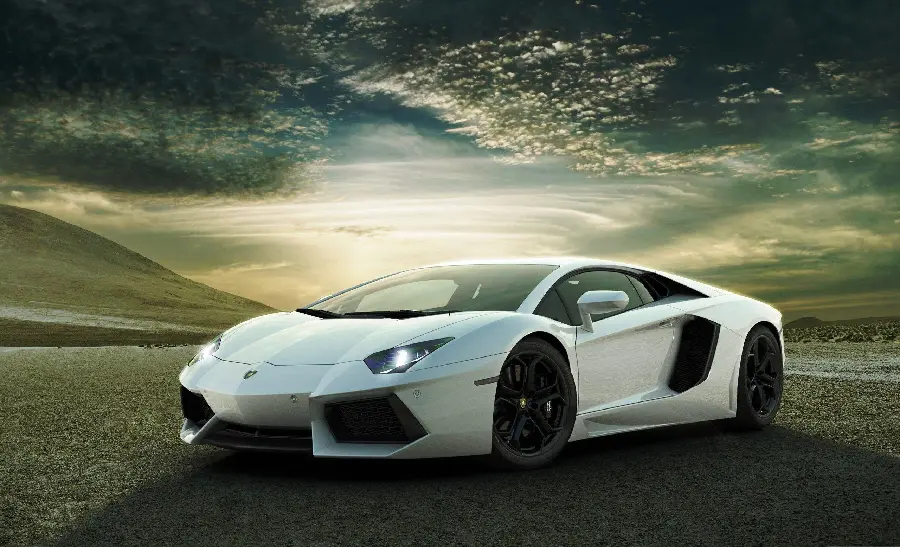 Download white Lamborghini Aventador photo image
