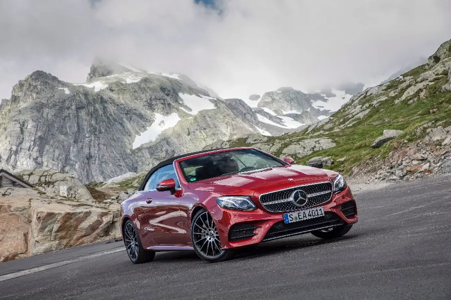 Full Hd Background Mercedes Benz Cherry E300 On Mountain Road