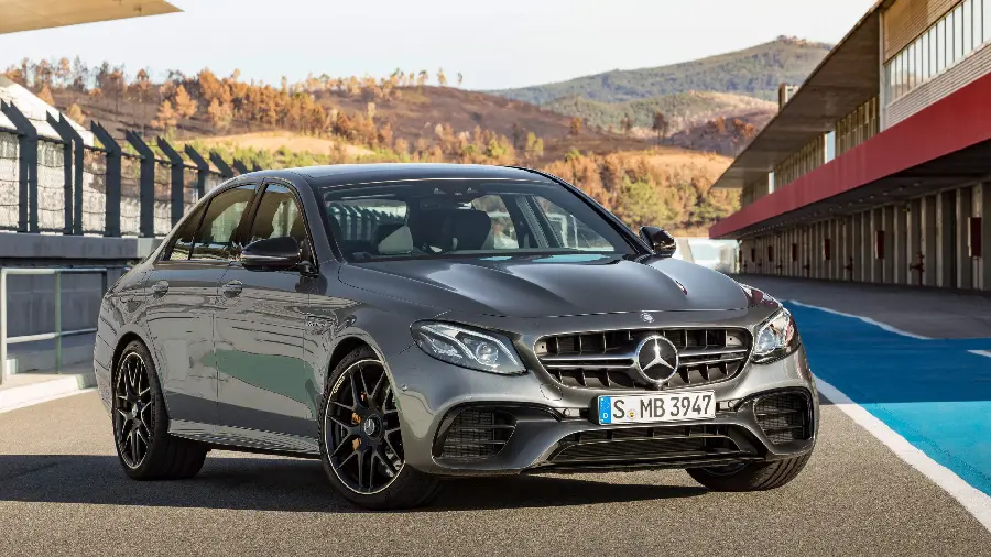 Full HD Background of Silver and Stylish Mercedes AMG E63