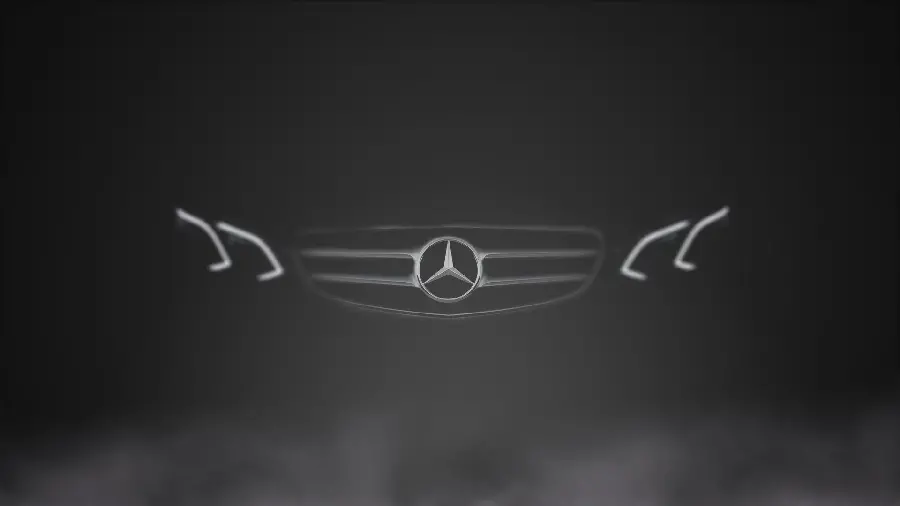 Fantasy profile image of the Mercedes-Benz logo in a halo of darkness
