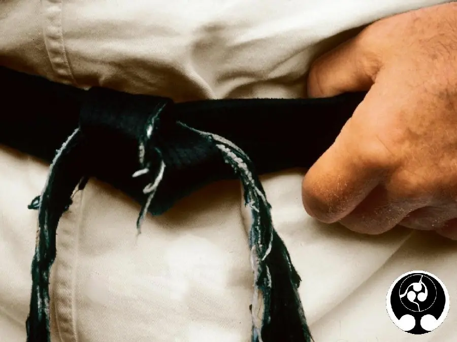 Image of a fighter with a black belt and high value in karate for background and background