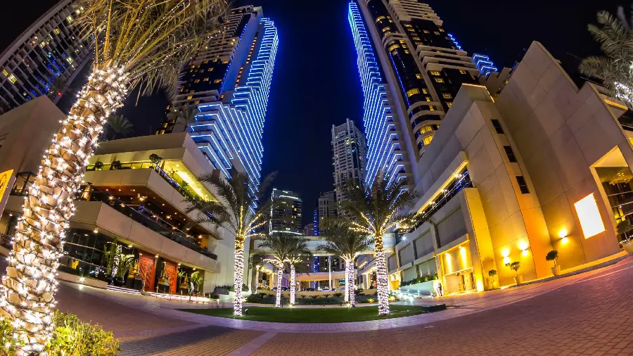 Photo of Dubai city at night with 4k quality for computer and laptop wallpaper