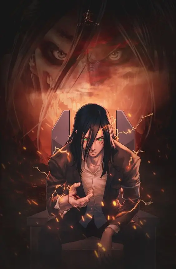 Beautiful photo of Eren Jedi from the anime Attack on Titan Season 4 