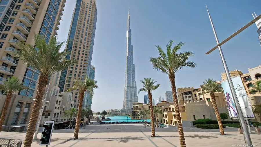 Scenic photo of the Burj Khalifa in Dubai, UAE, on the day of the tallest tower in the world