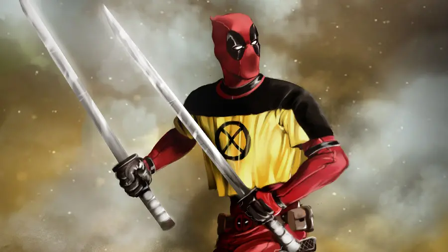 Photo of the Katana Sword in the Hand of Deadpool from the X-Men Series