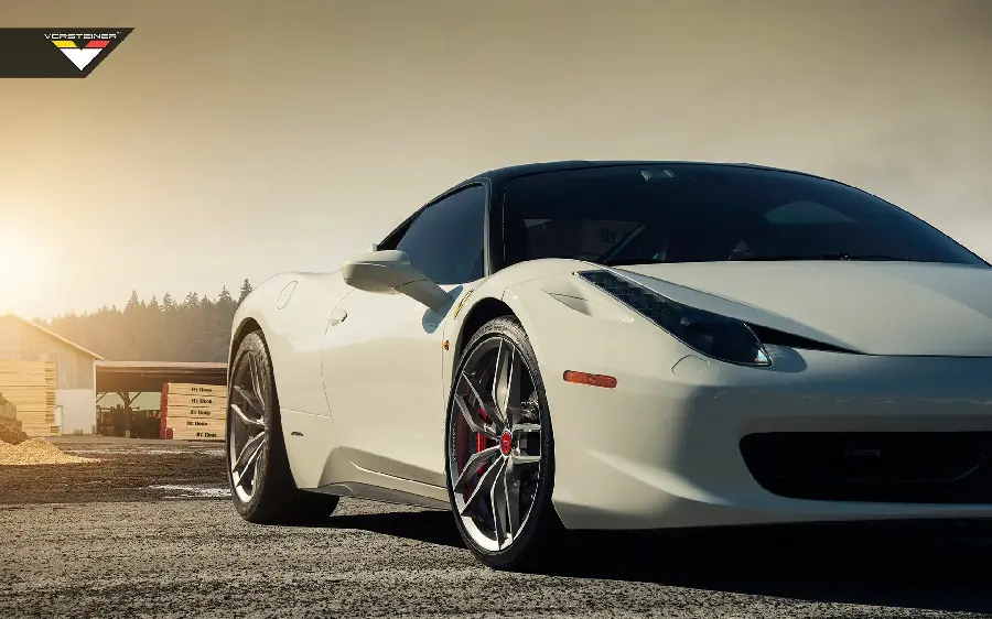 Ferrari Car Wallpaper of Durable Lights and Rims