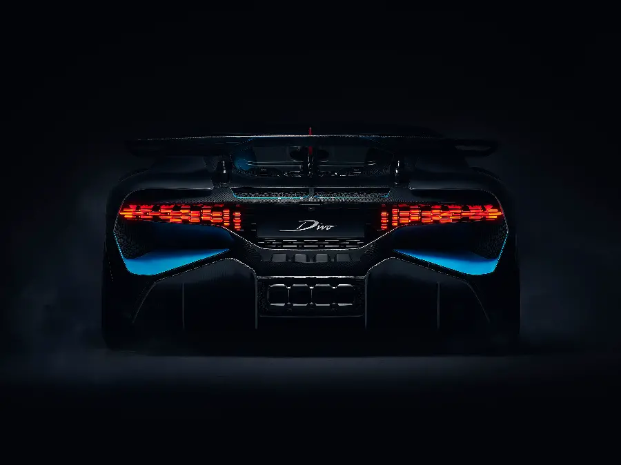 Bugatti Divo Back View with Black Background