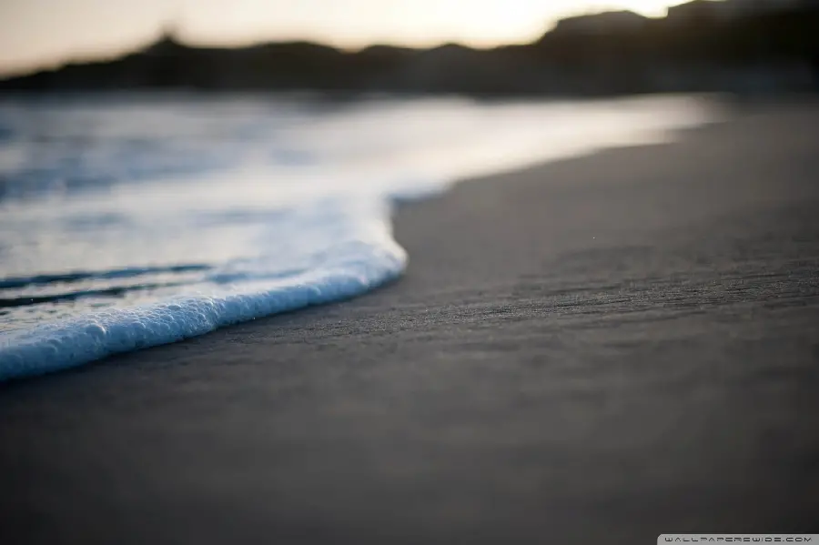 A picture of a sea wave that has reached the shore