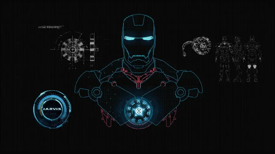 Iron Man and Iron Man Wallpaper for Mobile with Black and Dark Background
