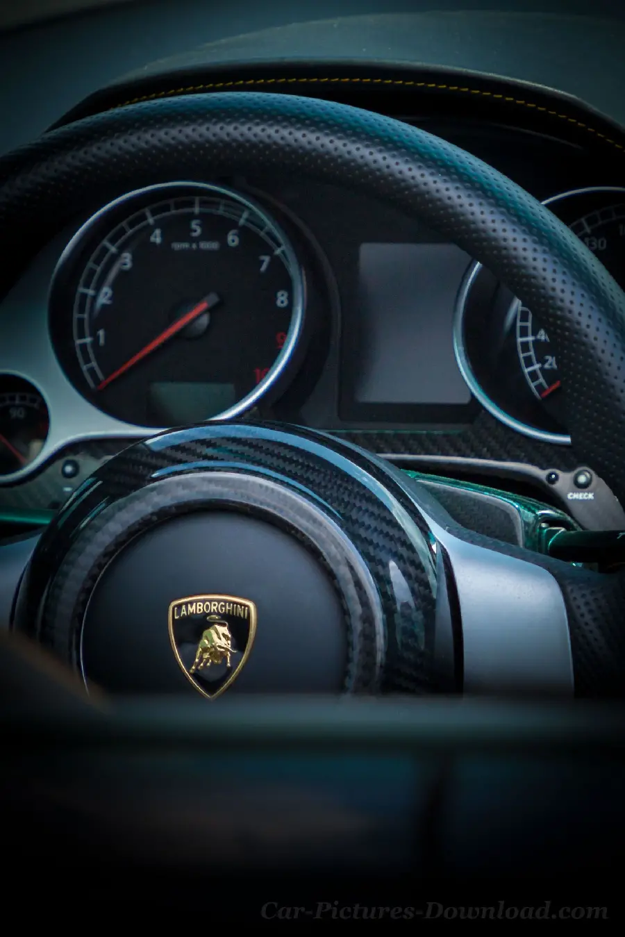 Download wallpaper for phone Lamborghini steering wheel