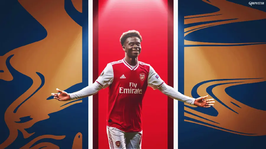 Cool and new Bukayo Saka photo in Arsenal for Windows background