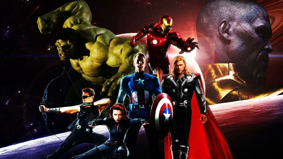 Background of the Avengers series characters for desktop
