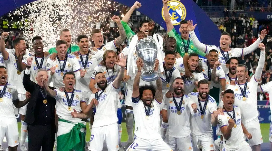 Image of Real Madrid winning the 2022 Champions League final