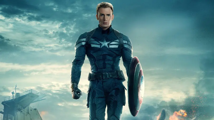 Wallpaper of handsome Chris Evans, actor in the movie Avengers, high quality