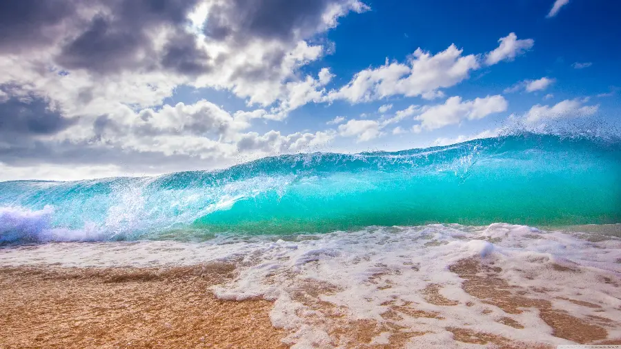 Windows background of ocean waves on the coast 2022