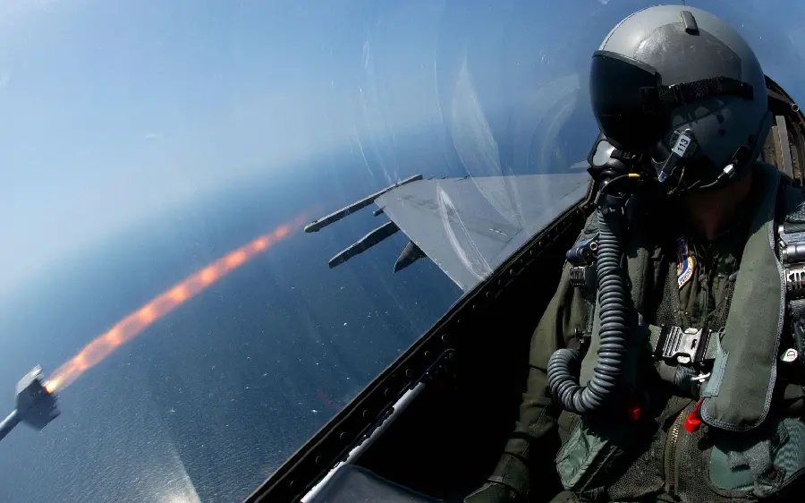 A pure photo from inside a rocket in flight with a pilot in a special suit and helmet in HD quality