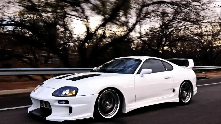 Beautiful wallpaper of the lovely white Toyota Supra car High quality