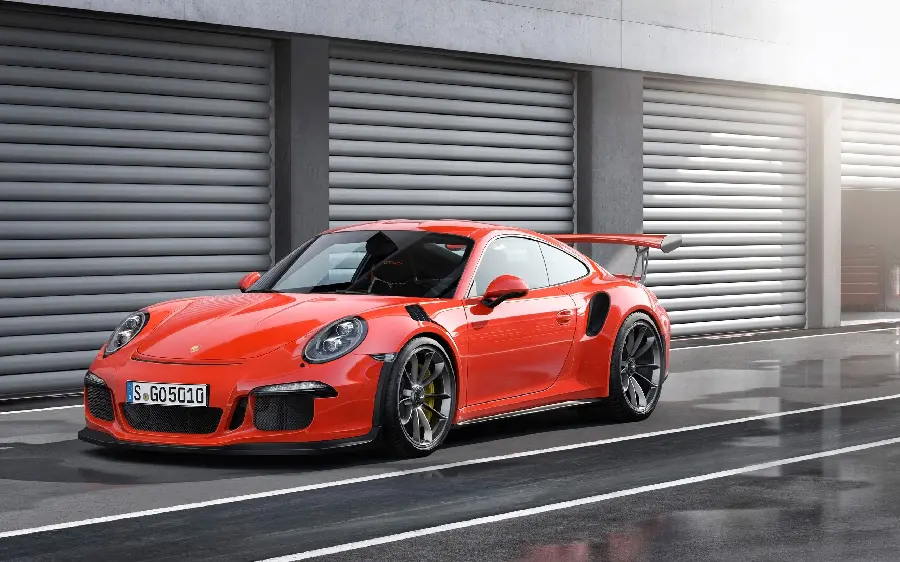 Full Luxury Porsche 911 Orange Car Background HD